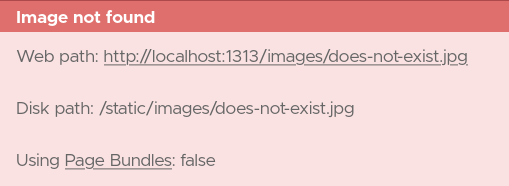 An example of an error message for a broken image Screenshot of a broken image error message